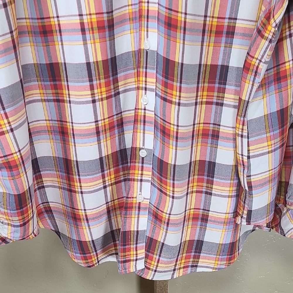 Torrid Multicolor Plaid Oversized Button Down Shi… - image 4